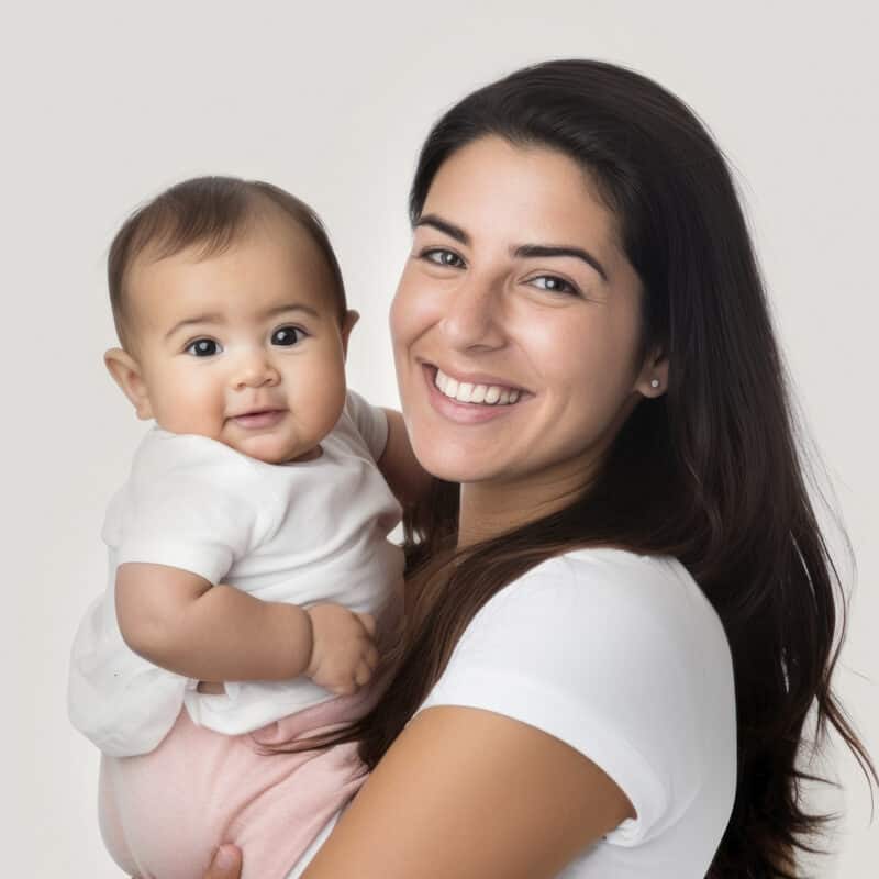 Mamma e bambina di pochi mesi